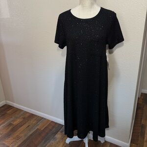 LuLaRoe Carly Dress Black Sparkly Glitter Sequin - NWT - Size Small